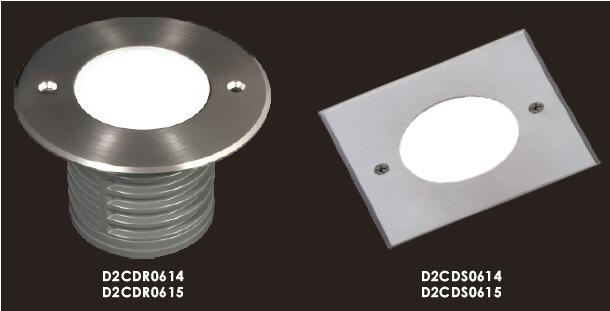 D2CDR0614 D2CDR0615 24V ou 110~240V lissent la lampe extérieure 1.2W 1.8W IP67 évalué extérieur du rendement lumineux SMD LED Inground 1