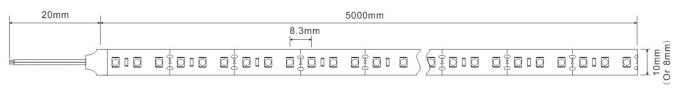 Hauts lumière de bande flexible de C.P. 90 3528 LED de la valeur R9 10mm FPC 120LEDs/m SDCM < 3 0