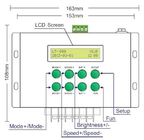 Contrôleur principal de l'écran DMX d'affichage à cristaux liquides, contrôleur de LED avec 580 modes de changement de couleur 1