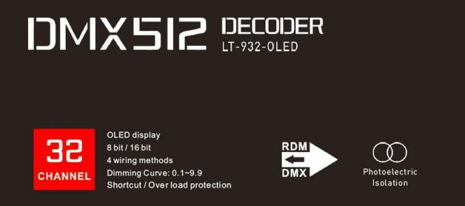 Décodeur de cv DMX de contrôleur de 32CH *3A 2304W LED avec la fonction d'amplificateur de signal 1