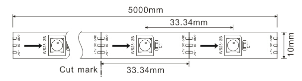 Pixels accessibles de lumières de bande de 5VDC WS2812B Digital LED 30/M et 30 LED/M 0