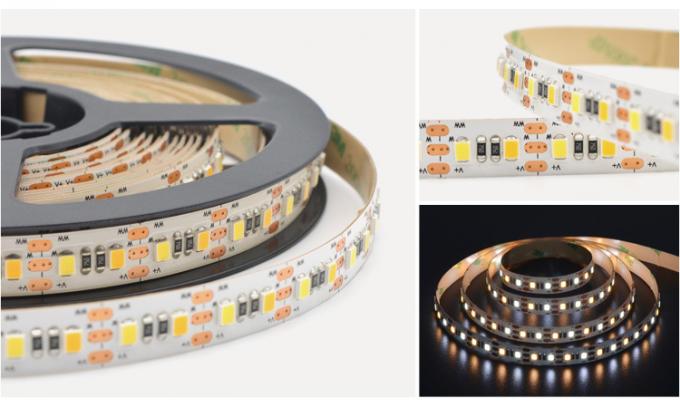La double bande flexible de la température de couleur LED allume 2835 SMD 600 menés/petit pain haut CRI80 CRI90 2