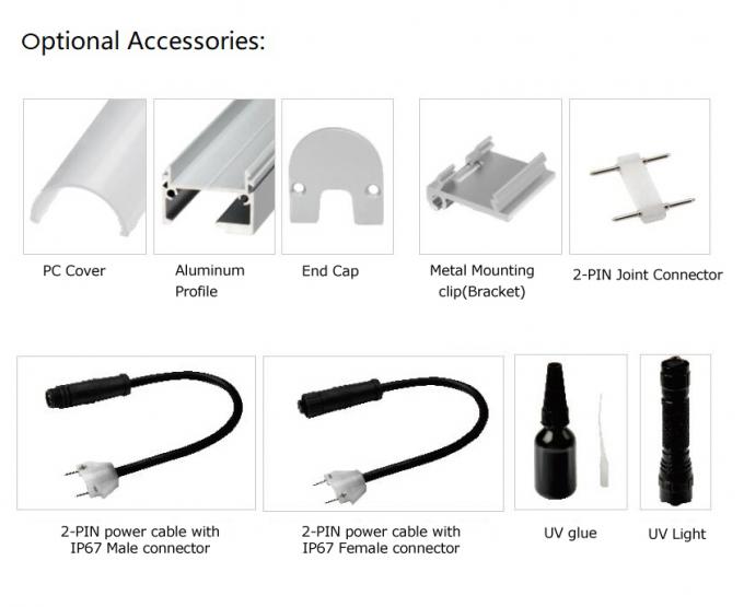 Accessoires facultatifs pour la lumière de bande flexible de joint de mur de LED