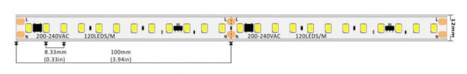 Bande à haute tension 1600LM 16.5W 120LEDs de 220-240VAC LED par mètre IP67 EMC 0