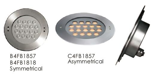 C4FB1857 C4FB1818 RVB Dimmable a enfoncé les lumières sous-marines de LED faites en anti corrosion de l'acier inoxydable SUS316 1