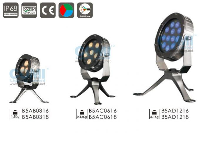B5AB0316 B5AB0318 3pcs * appareil d'éclairage de tache d'eau du fond de 2W LED avec la parenthèse et le trépied 360°Angle réglables 0