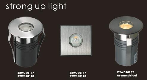 1 * les lumières de tache de Mini Symmetrical Recessed LED Inground du rond 2W ont évalué IP67 1