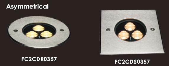 3 * 2W la lampe légère symétrique 116mm Front Cover ETL de la puissance LED Inground a énuméré 2