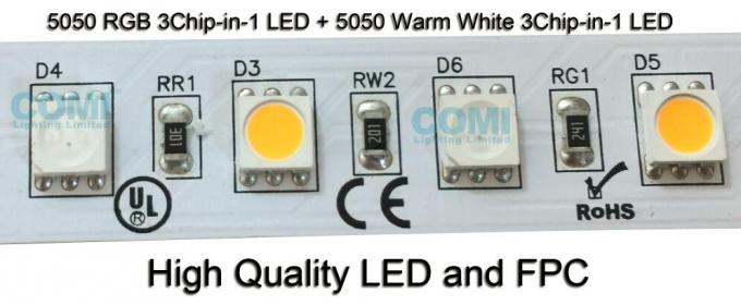 Le RVB + couleur blanche chaude de LED changeant les bandes légères, Dimmable a mené les lumières de bande 24VDC 1