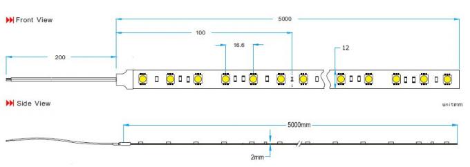 5050 lumières de bande flexibles décoratives de LED dans la couleur 25000 de bleu glacier - 35000K 14.4W/mètre 0