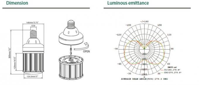 l'ampoule de maïs de 120W E39 Samsung LED, réverbère de maïs d'E40 LED remplacent la lampe supérieure du courrier 400W 2