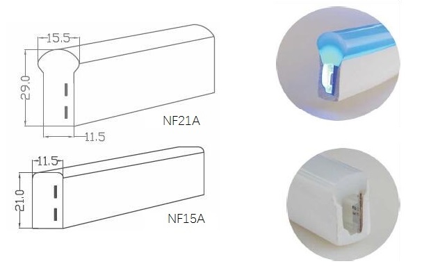 Couleur simple 5050 LED Flex Rope Light au néon 14.4W/M de F21A d'IP68 pour la décoration extérieure d'ensemble 3