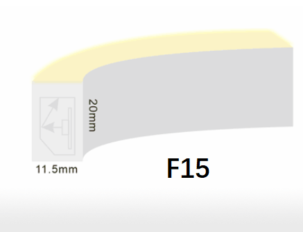 PVC résistant UV de la bande F15 SPI 24VDC 12W/mètre de Flex Neon LED avec l'injection de moule 0