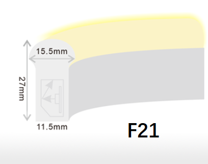 L'appartement réglable au néon de lumières de bande de F15 F21 DMX LED/couvert d'un dôme forment 9W/le mètre CRI80 IP68 imperméabilisent 1