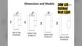 Applique murale LED 30W, éclairage architectural extérieur